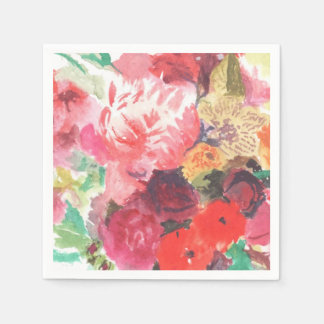 Guardanapo de papel de buquê de flores vibrantes