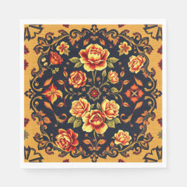 Guardanapo de papel de buquê floral bonito