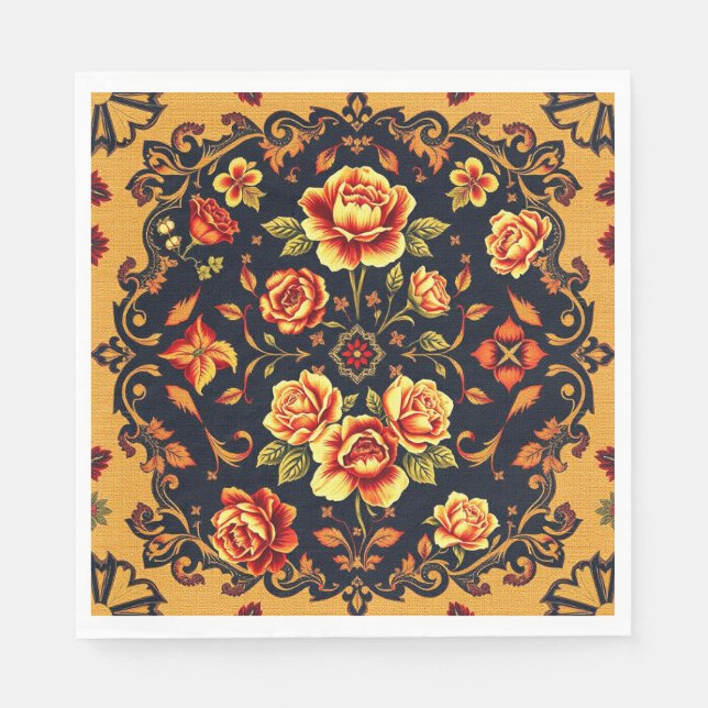 Guardanapo de papel de buquê floral bonito (Frente)