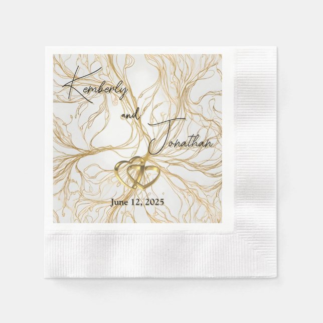 Guardanapo de Papel de Casamento com Desenho Abstr (Frente)