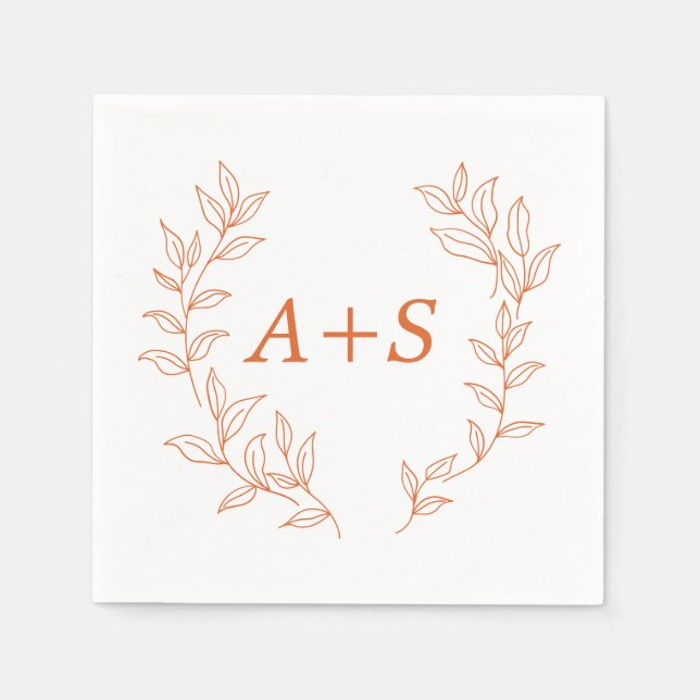 Guardanapo de papel de casamento com monograma de  (Frente)