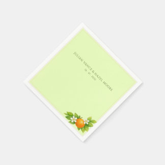 Guardanapo de papel de casamento laranja e limão C