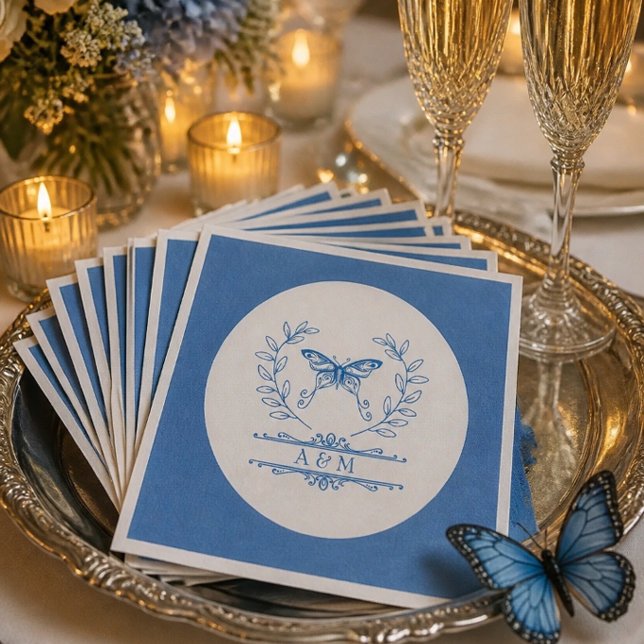 Guardanapo de Papel de Casamento Monogramado Borbo (Criador carregado)