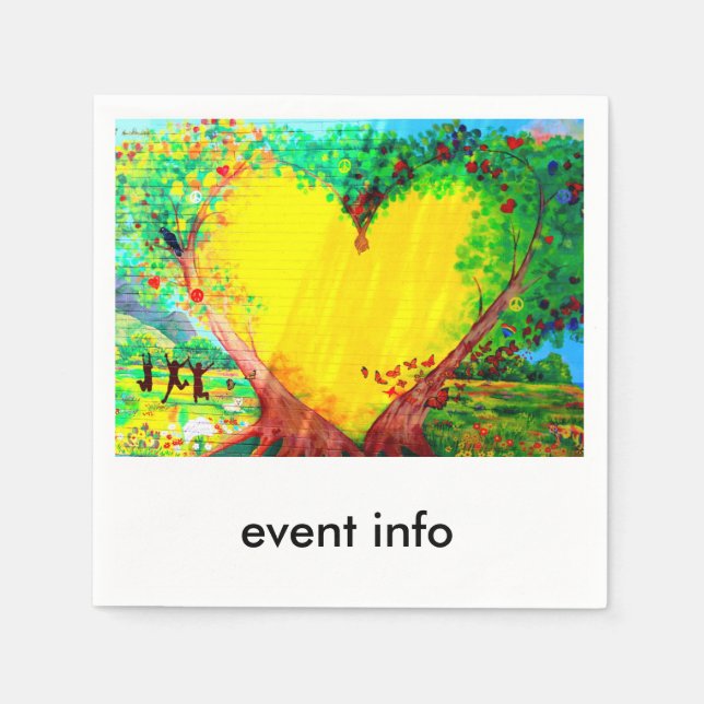 guardanapo de papel de coração ouro (Frente)