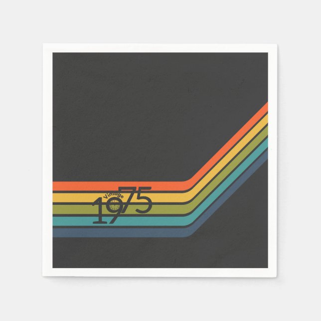Guardanapo de papel de design vintage de 1975. (Frente)