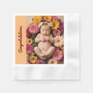 Guardanapo de papel de felicitações para novo bebê