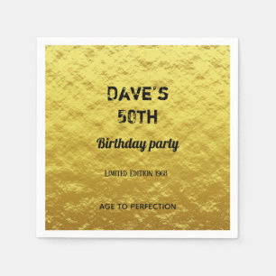 Guardanapo de papel de Festa de aniversário Dourad