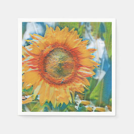 Guardanapo de papel de girassol laranja e amarelo