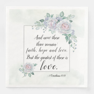 Guardanapo De Papel De Jantar 1 Corinthians 13:13 Fé Esperança Amor, Bíblia V
