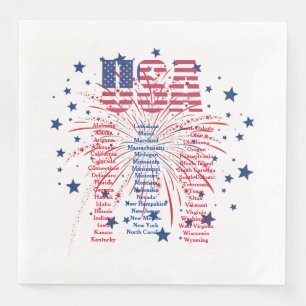 Guardanapo De Papel De Jantar “50 Estados”