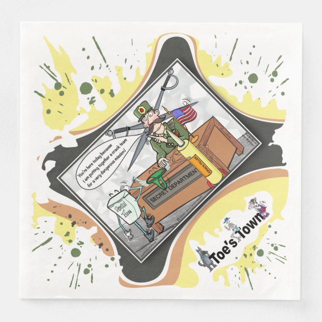 Guardanapo De Papel De Jantar A Crack Team | Literal Wordplay Humor Dinner (Frente)