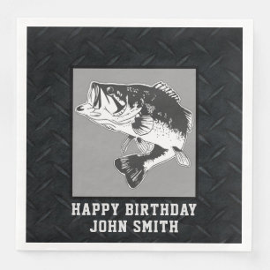 Guardanapo De Papel De Jantar A festa de aniversário dos homens Largemouth da