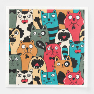 Guardanapo De Papel De Jantar A multidão de gatos