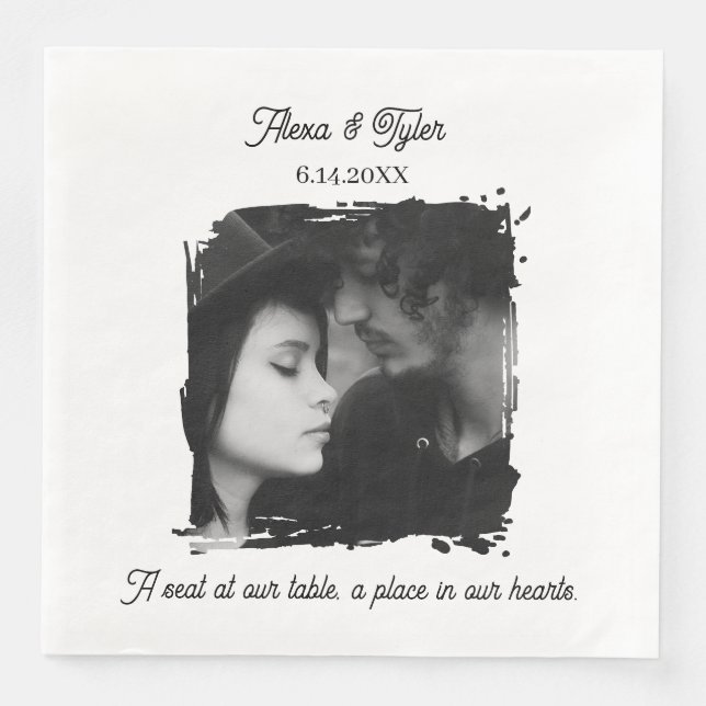 Guardanapo De Papel De Jantar A Seat at our Table | Photo Template Wedding (Frente)