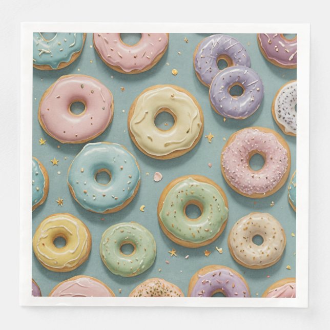 Guardanapo De Papel De Jantar A Whimsical Pastel Donut Dream (Frente)