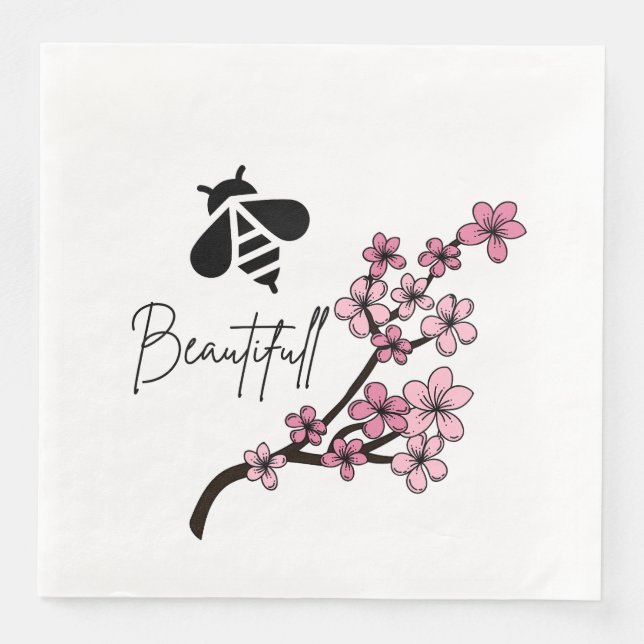 Guardanapo De Papel De Jantar abelha bela (Frente)