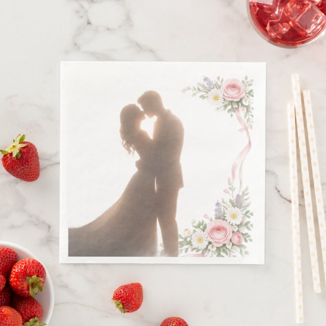 Guardanapo De Papel De Jantar Abraço Dourado ao Pôr do Sol - Romântico (Insitu)