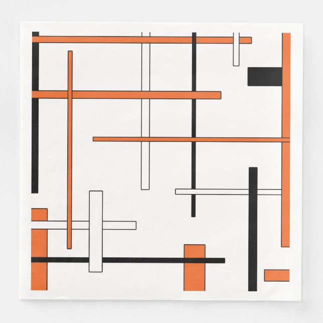 Guardanapo De Papel De Jantar Abstrato padrão - laranja (Frente)