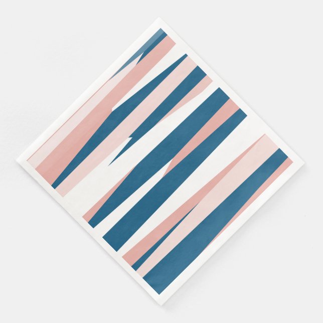 Guardanapo De Papel De Jantar Abstrato rosa azul e branco (Canto)