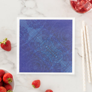 Guardanapo De Papel De Jantar Aceitação Medalhões Blue Indigo Violet Boho