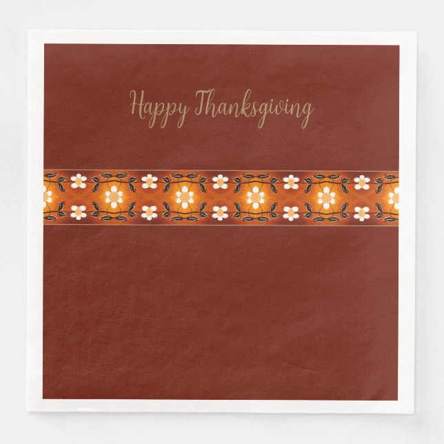 Guardanapo De Papel De Jantar Acento Floral Moderno (Frente)