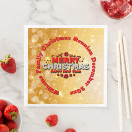 Guardanapo De Papel De Jantar Adicionar Nome Ano Correspondente Feliz Natal