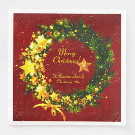 Guardanapo De Papel De Jantar Adicionar nome Ano Natal 20xx Dourado Terra em Ver