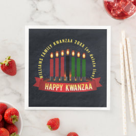 Guardanapo De Papel De Jantar Adicionar nome Ano Velas do Kwanzaa