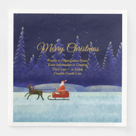 Guardanapo De Papel De Jantar Adicionar Nome da Família / Organização Azul + Pap