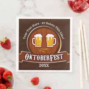 Guardanapo De Papel De Jantar Adicionar Nome de Texto Ano Oktoberfest Party 20xx