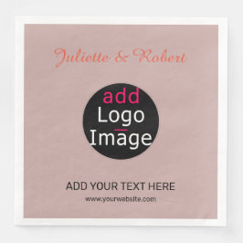 Guardanapo De Papel De Jantar Adicione Seu Logotipo De Arte De Rosa Dusty