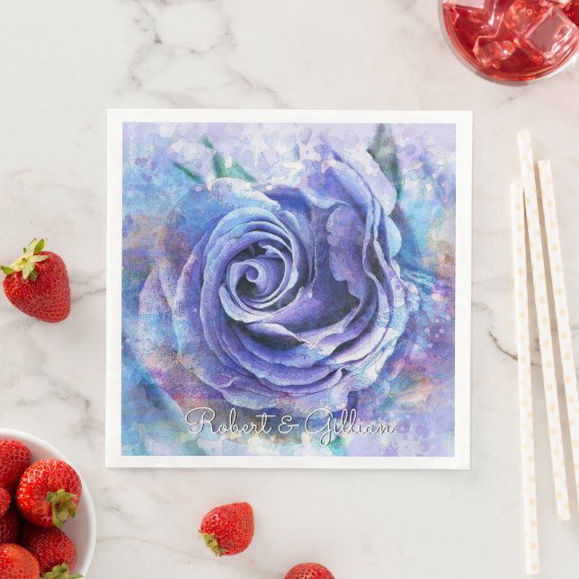 Guardanapo De Papel De Jantar Adorável Rosa de Aquarela (Insitu)