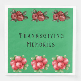 Guardanapo De Papel De Jantar Agradecimento Temático de Outono Verde Escuro