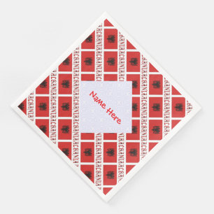 Guardanapo De Papel De Jantar Albanês Bandeira Albanesa Personalizada em Vermelh