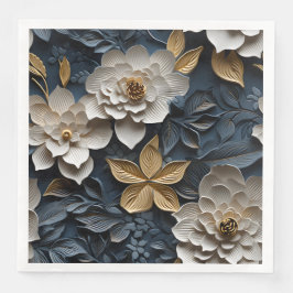 Guardanapo De Papel De Jantar Alivio Floral 3D Elegante