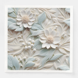 Guardanapo De Papel De Jantar Alivio Floral 3D Elegante