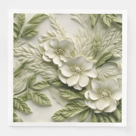 Guardanapo De Papel De Jantar Alivio Floral 3D Elegante