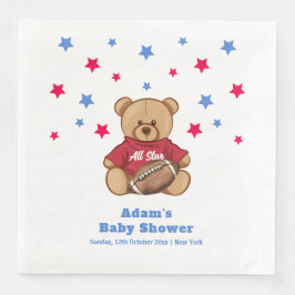 Guardanapo De Papel De Jantar All Star Teddy Bear Football Sport Baby Shower 