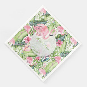 Guardanapo De Papel De Jantar Aloha casamento de praia tropical do flamingo