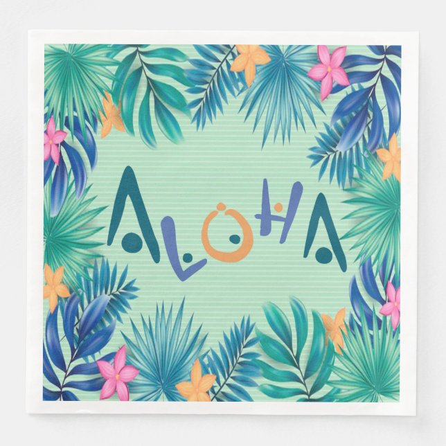 Guardanapo De Papel De Jantar Aloha Saudação Documento Napkin (Frente)