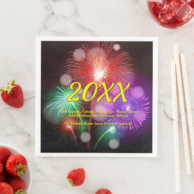 Guardanapo De Papel De Jantar Alterar Ano, Adicionar Qualquer Nome Texto Novo An (Insitu)