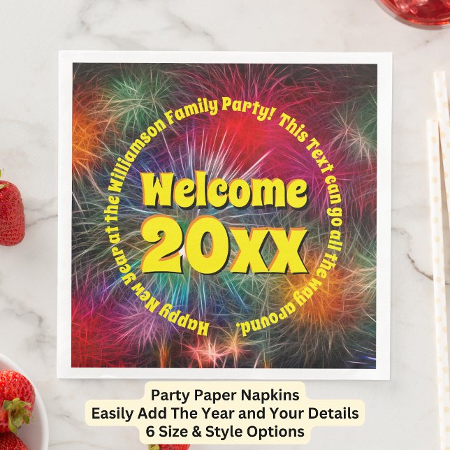 Guardanapo De Papel De Jantar Alterar Ano Editar Texto Adicionar Nome Ano Novo 2 (Criador carregado)