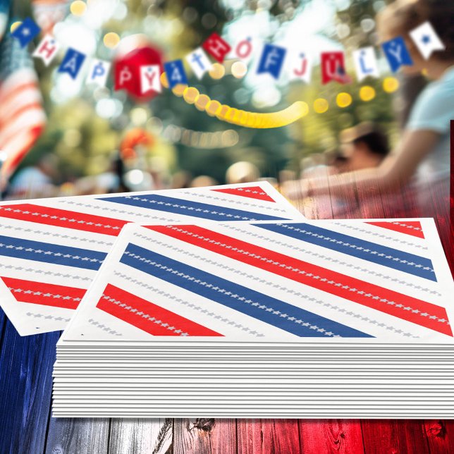 Guardanapo De Papel De Jantar Americana Red White Blue Stars & Stripes (Criador carregado)