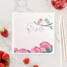 Guardanapo De Papel De Jantar amor pássaros primavera flores papel jantar guarda
