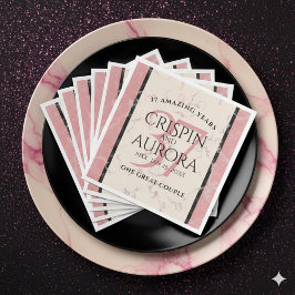 Guardanapo De Papel De Jantar Aniversário Casado Elegante 37.º Alabastro
