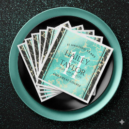 Guardanapo De Papel De Jantar Aniversário de Casamento da 11 Turquesa Elegante