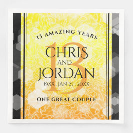 Guardanapo De Papel De Jantar Aniversário de Casamento de Citrina de 13 Elegante