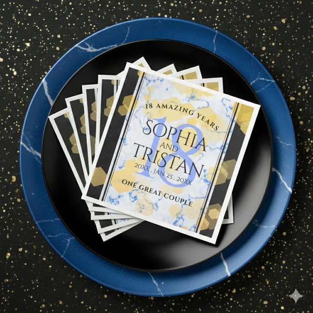 Guardanapo De Papel De Jantar Aniversário de Casamento de Porcelana 18 (Elegant 18th Porcelain Wedding Anniversary Napkins Cover Photo)