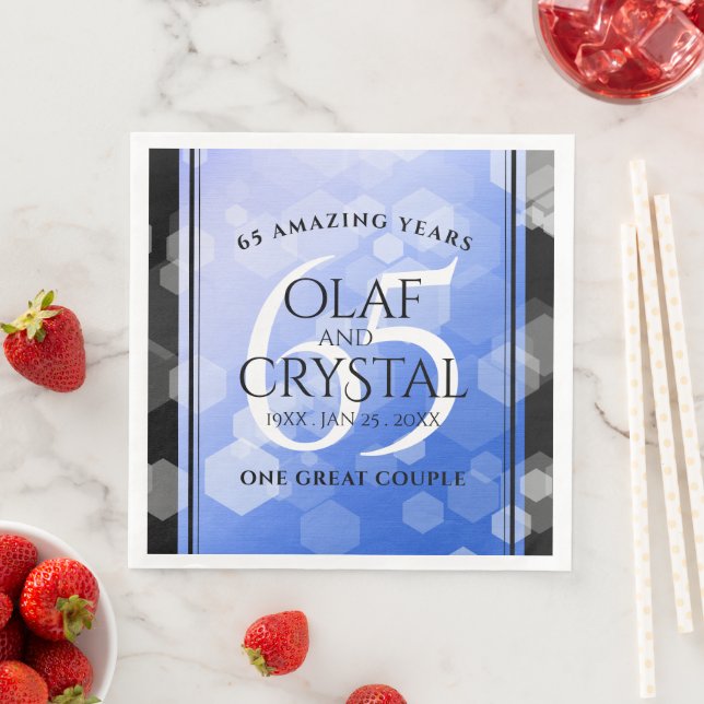 Guardanapo De Papel De Jantar Aniversário de Casamento do Sapphire Azul 65 (Insitu)