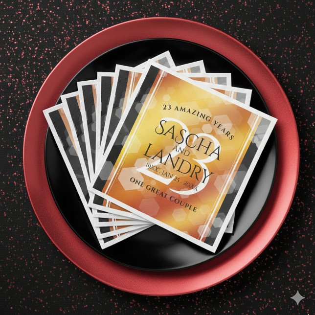 Guardanapo De Papel De Jantar Aniversário de Casamento Imperial Topaz (Elegant 23rd Imperial Topaz Wedding Anniversary Napkins Cover Photo)